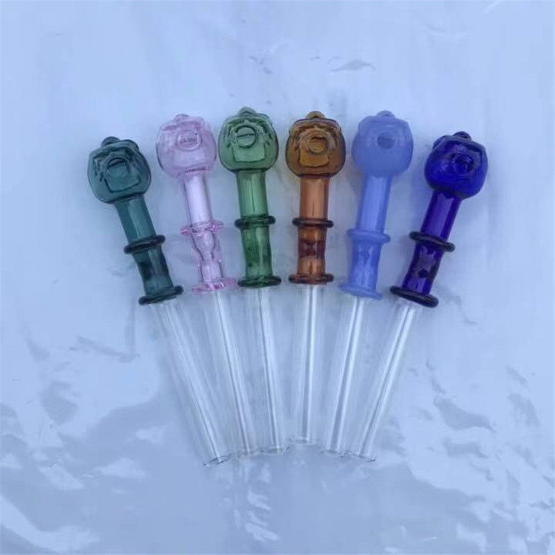 

Colorful Skull Glass Oil Burner Pipe 5.5" Pyrex Smoking Pipes for Water Bongs Mouthpiece Factory Sell Directly