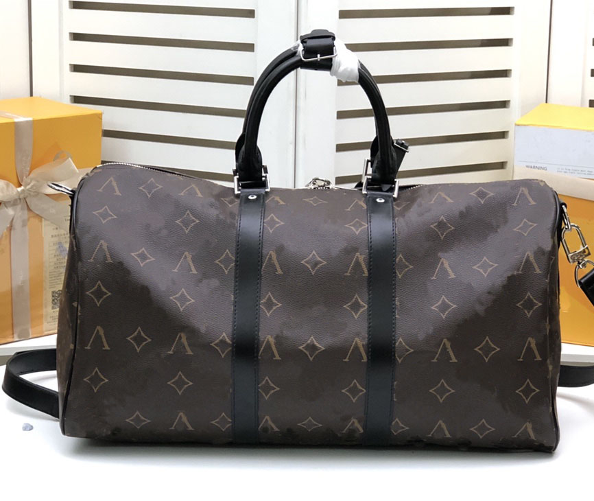 

High-quality high-end leather selling men's women's outdoor bag sports leisure travel 55*31*24cm, Brown