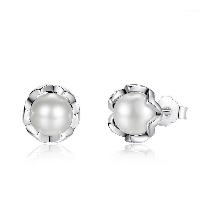 

Sterling Silver Earrings For Women Fashion Party Geometry Round Stud Female Solitaire Fine Jewelry 2022 Gift, Golden;silver