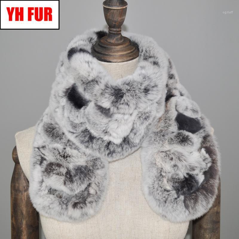 

Scarves Fashion Women Real Rex Fur Scarf 100% Natural Soft Lady Warm Winter Scarfs, Blue;gray