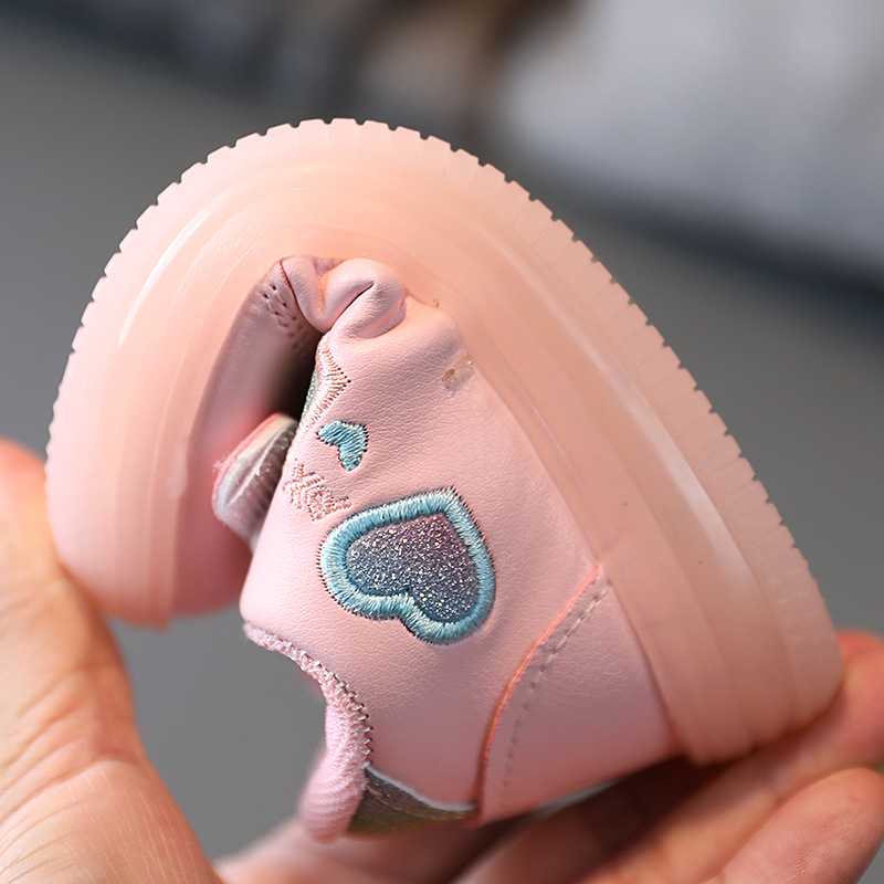 

Size 21-30 Baby Led Shoes For Boys Girls Luminous Sneakers For Kids Children Shoes With LED Lights Non-slip Glowing Toddler Shoe, Black