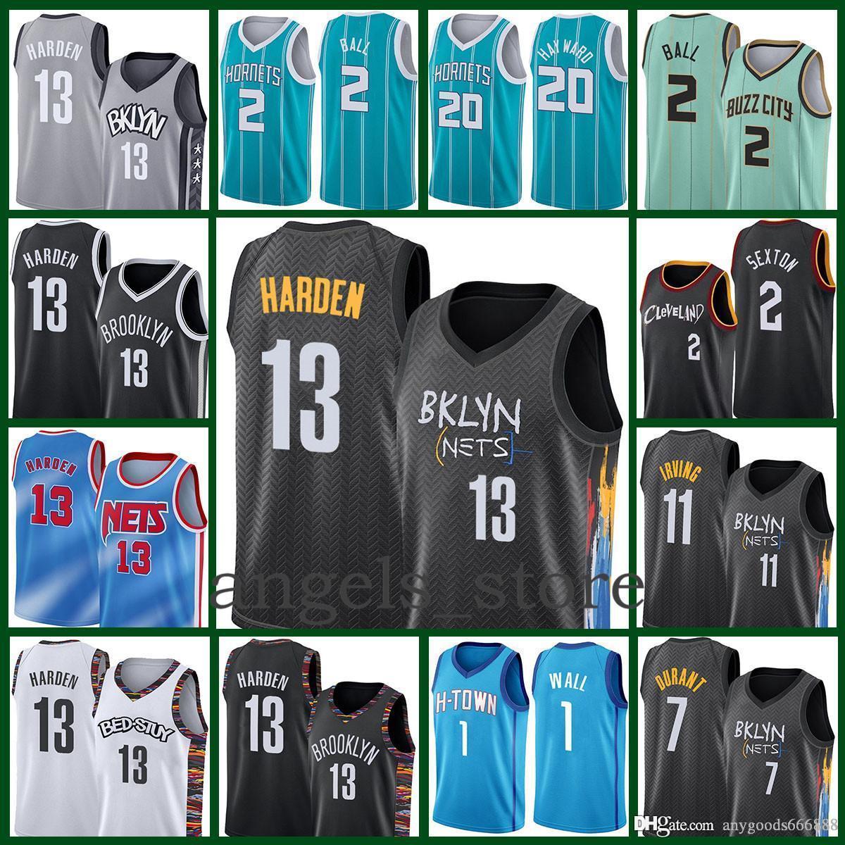 

Brooklyn Net James 13 Harden Kyrie Mens 11 Irving 2021 New basketball Jersey Collin 2 Sexton LaMelo 2 Ball Gordon 20 Hayward 27 Beige, Black;red