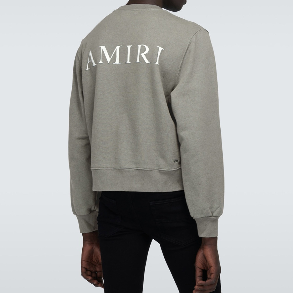 

Amir i Ins same amiry bone printed high street grey Terry round neck Pullover for men and women, Gray