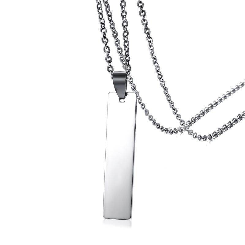 Pendant Necklaces JHSL Brand Male Men & Pendants Square Fashion Jewelry 316 Stainless Steel Chain-image-706613772