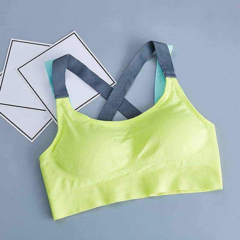 

Cross strap women' sports underwear professional underwear fast dry cushioning exercise room fitness running yoga sports bra, Black