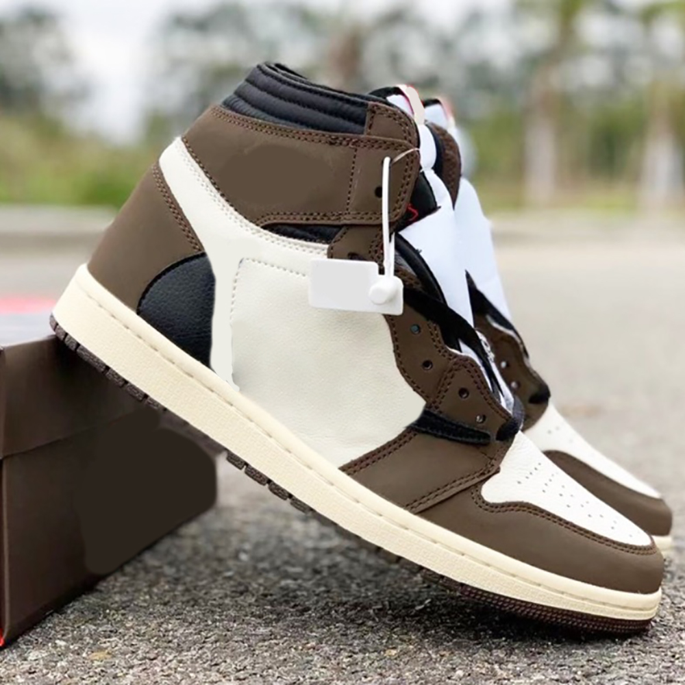 

2021 High Quality Jumpman Women's Basketball Shoes men's 1 S Travis Soctt Mocha Outdoor Sports