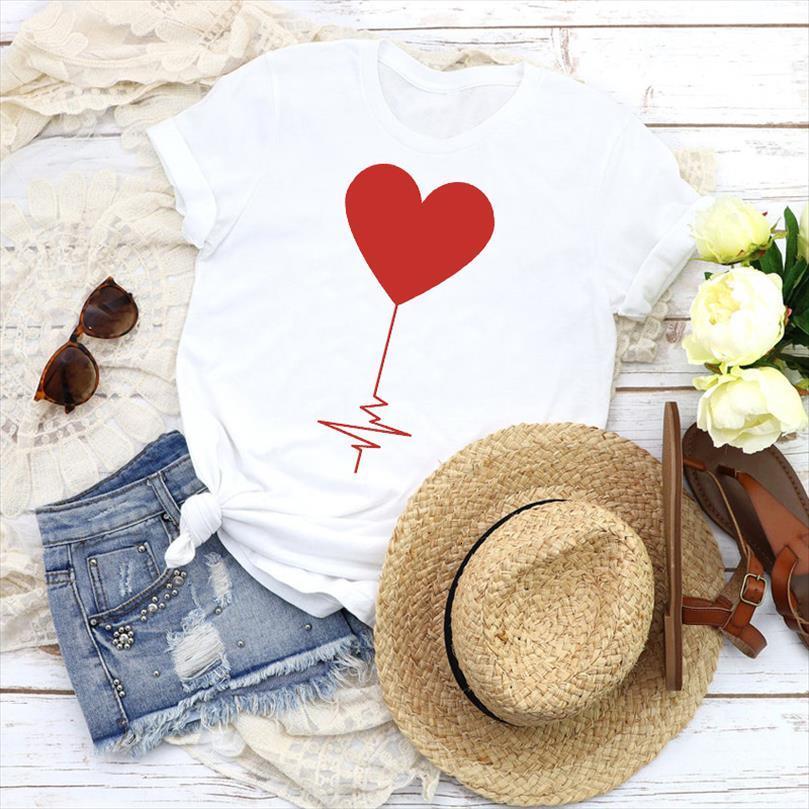 

and women graphic love shape mens t shirts valentine 90s cute fashion short sleeve print tees clothing female shirt, White;black