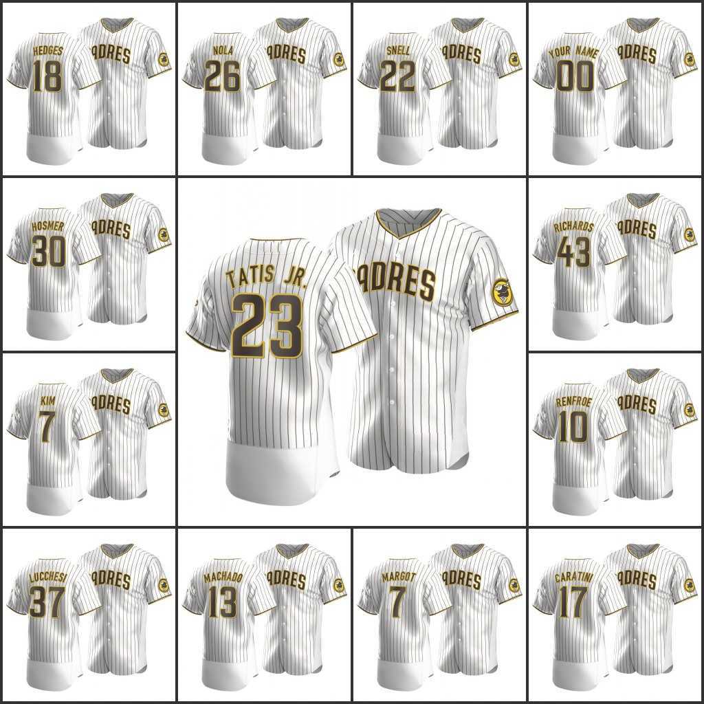 

Men SanDiegoPadres #23 Fernando Tatis Jr. 13 Manny Machado 7 Ha-Seong Kim Women Youth Custom Authentic Home Jersey White