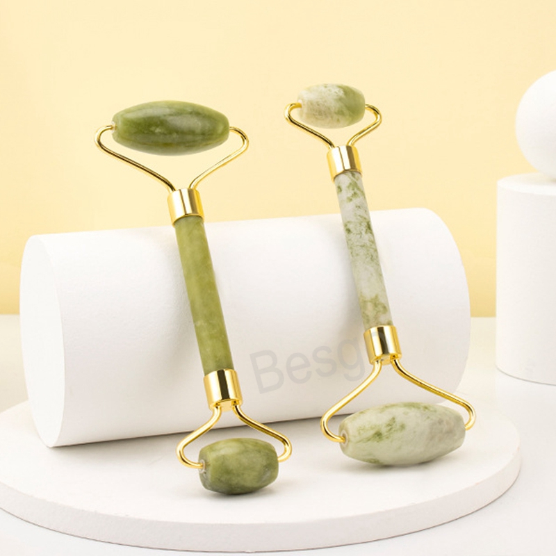 

Facial Massage Jade Roller Double Head Massages Face Neck Massager Natural Jades Beauty Health Prevent Wrinkles Massage Rollers BH5841 TYJ
