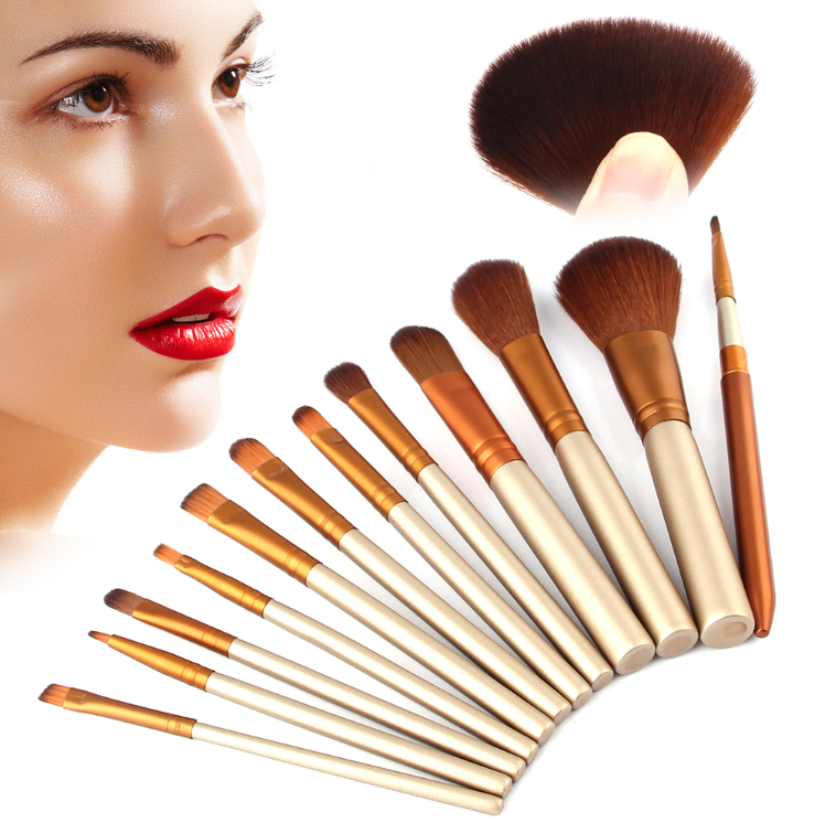 

Pro Makeup 12pcs Brushes Set Powder Foundation Eyeshadow Eyeliner Lip Brush Tool