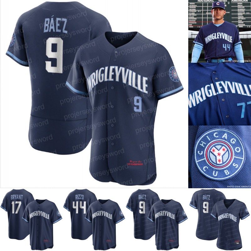 

Cubs Wrigleyville 2021 City Connect Jersey Joc Pederson Adbert Alzolay David Bote Willson Contreras Javier Baez Kyle Hendricks Ryan Tepera A, Blue;black