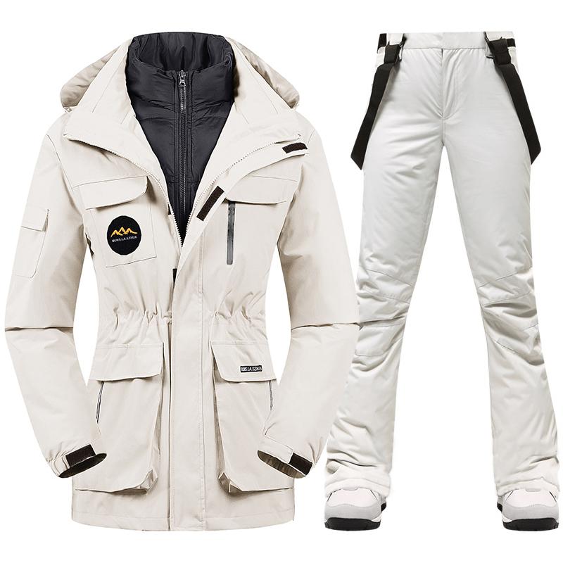 

Skiing Jackets Super Warm Ski Suit Women Winter Female Down Jacket And Pants Waterproof Breathable Snowboarding Suits Snow Set