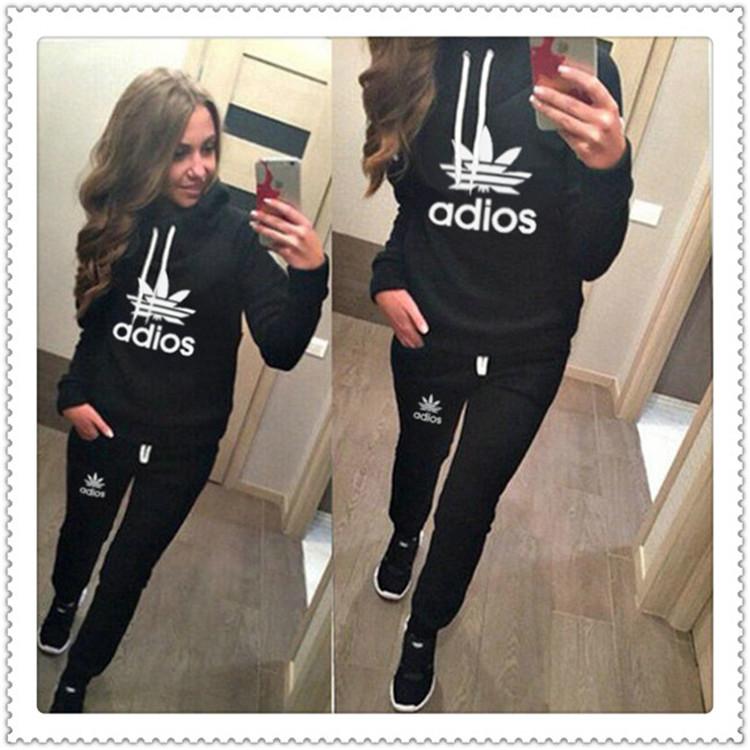 

New Women active set tracksuits Hoodies Sweatshirt +Pant Running Sport Track suits 2 Pieces jogging sets survetement femme clothes free 021, Gray