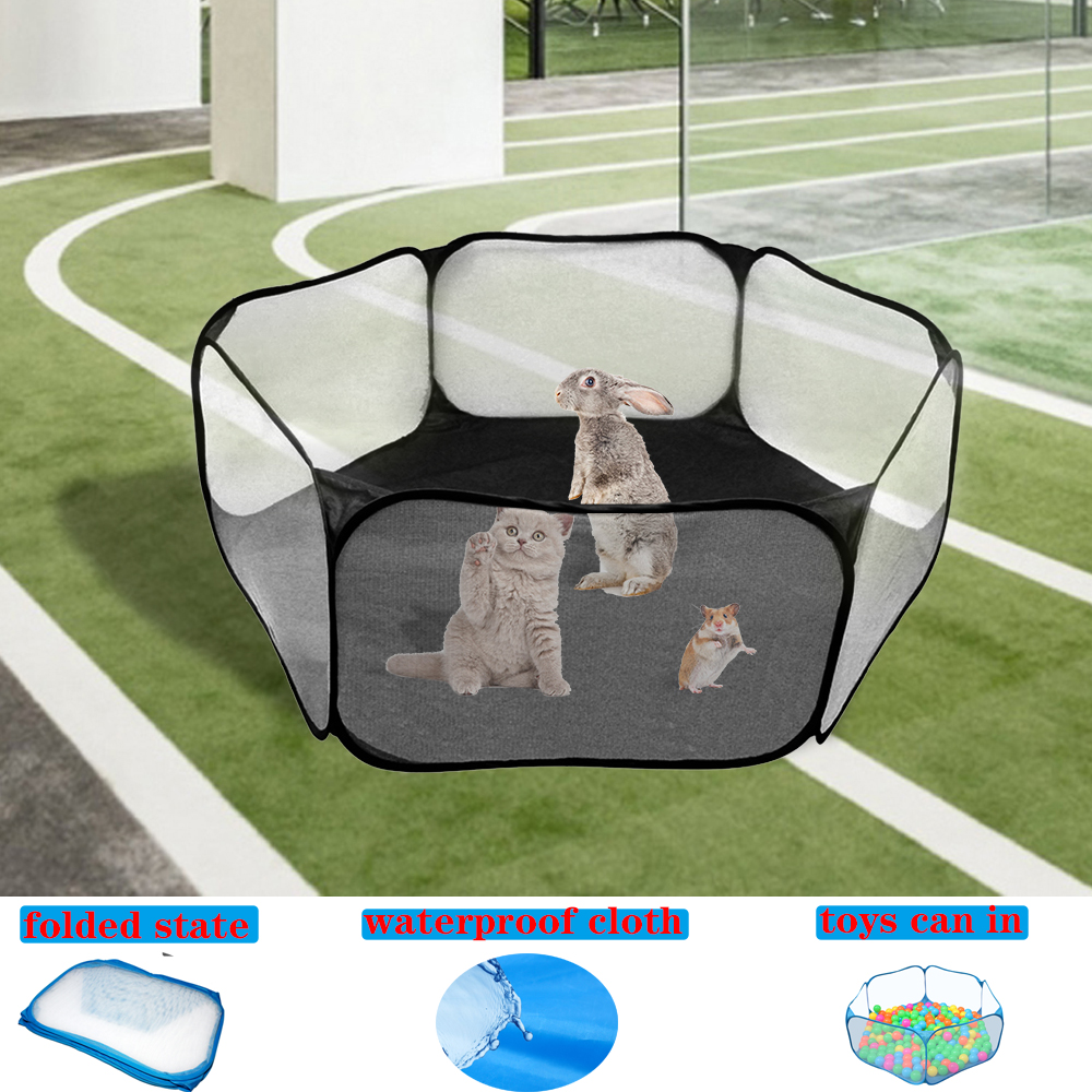 

Portabe Pet Game Fence Open Sma Anima Cage Tent Game Payground Fence Hamster Chinchia Guinea Pig Indoor And Outdoor Hot, Pink