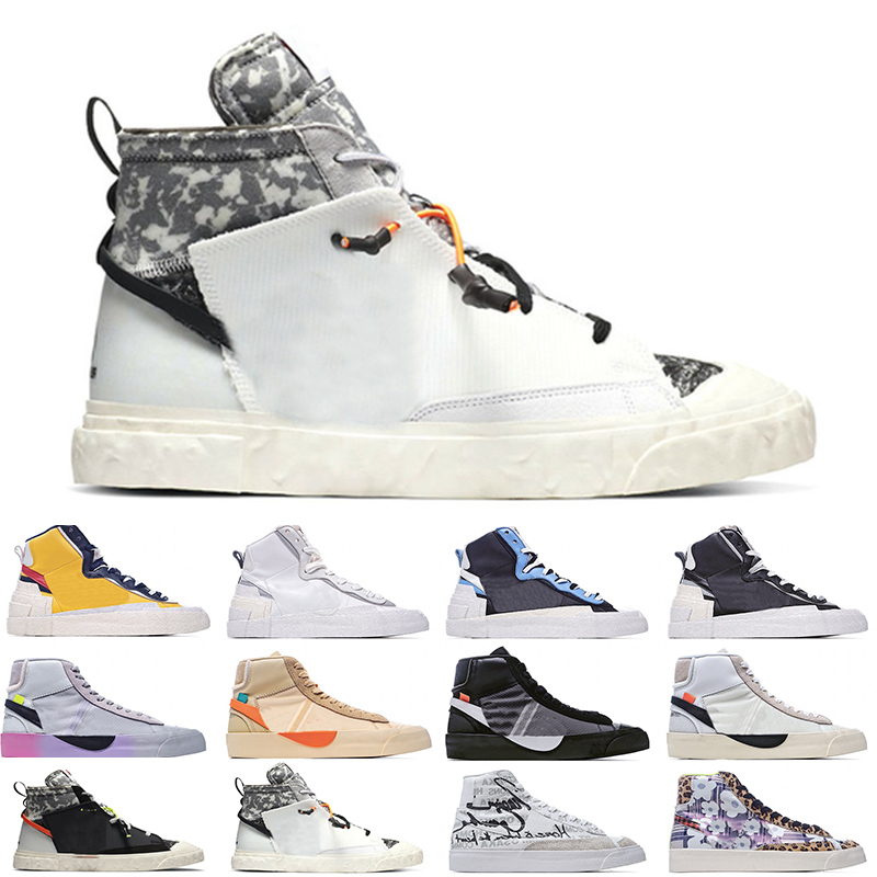 

Shoes [Bracelet+Socks+Original Box]2021 Brand Blazer Mid READYMADE x Grim Reaper Black Men All Hallows Eve Designers, Bubble wrap packaging