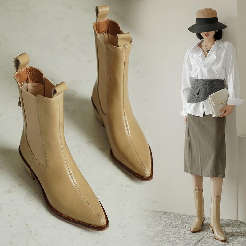 

Boots The Chunky For Fall 2021 Are Pointy Skinny Boots, Short Women's Elastic