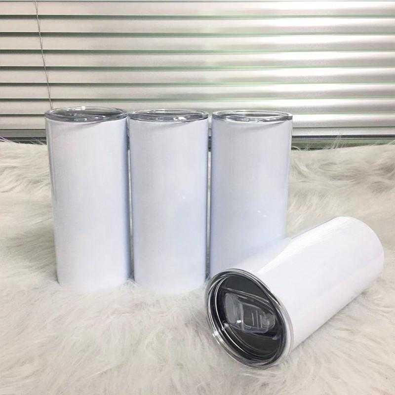 15oz Sublimation Straight Tumbler Stainless Steel Vacuum Skinny Tumblers Double Wall Insulated Coffee Cup With Straw