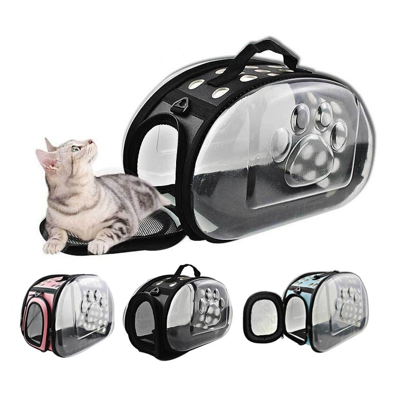 

2021 New Transparent Transportation Folding Travel Pet Portable Transport Bag with Rescue Holes for Small Dogs and Cats, Ljgj