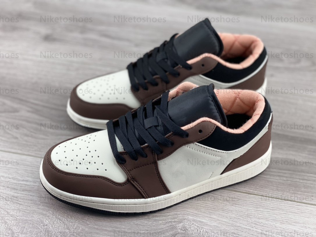 

1 Low Mocha Brown Running shoes White Sail Designer Sneakers Outdoor Mens Women Sports Shoe Trainers, 01
