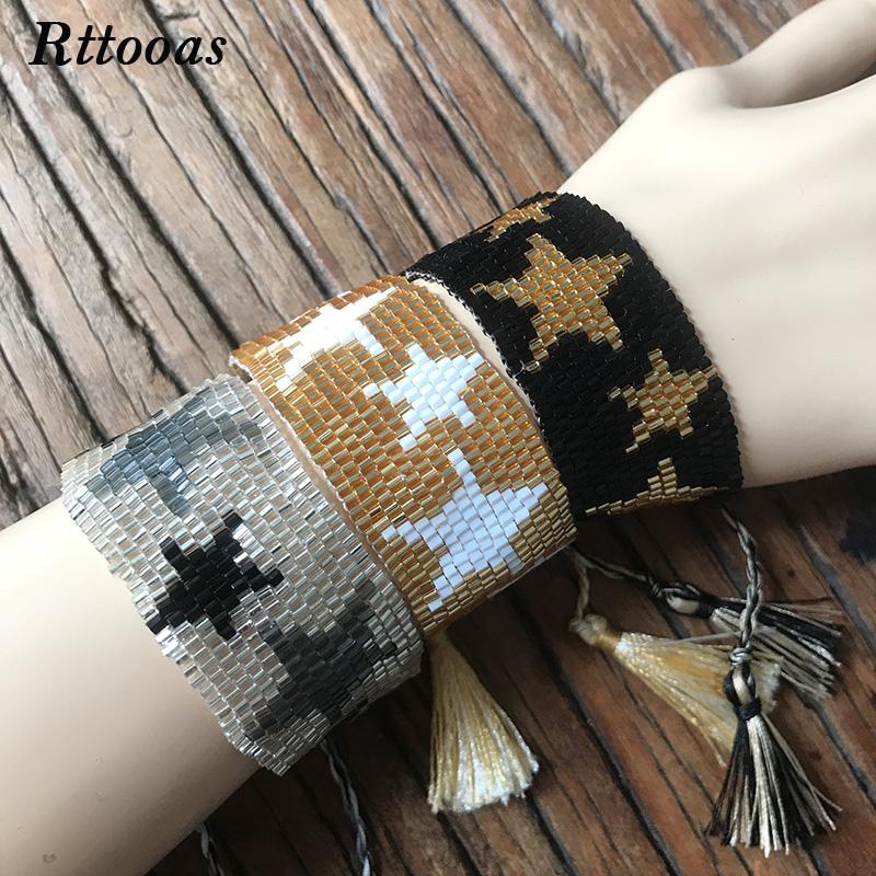 Charm Bracelets Go2boho Gold Stars MIYUKI Seed Beads Jewelry Ethnic Tassel Woven Friendship Gifts Women-image-709229756