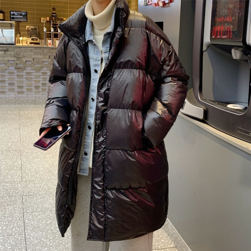 

2021 New Thick Fake Two-piece Men's Parka Warm Fashion Oversize Coat Loose Korean Winter Jacket Men Clothes Overcoat Efvu, Black