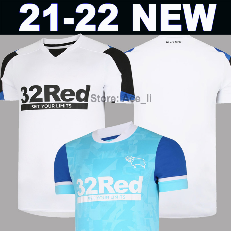 

21 22 DERBY COUNTY soccer jersey ROONEY 2021 2022 away jerseys LAWRENCE BOGLE WAGHORN maillot de football shirt BIELIK Top thailand quality, 21-22 home
