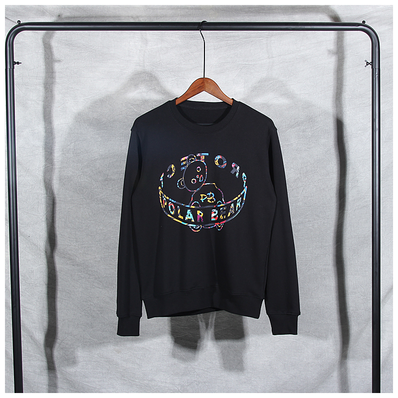 

2021 New Color Cartoon Broken Head Bear Trendy Thin Round Neck Pullover Long Sleeve Men's Women's Large Size Hoodie 5LMJ, White