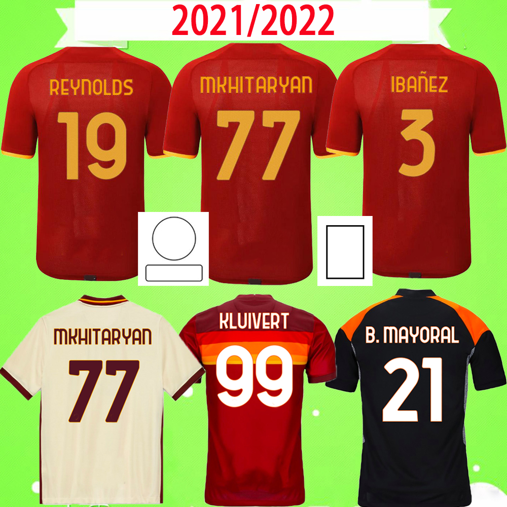 

Fans version 2021 2022 Soccer jerseys home away third fourth DE ROSSI DZEKO ROMA TOTTI PEROTTI KOLAROV 21 22 football shirts adult uniforms mens man top quality, 2020 2021