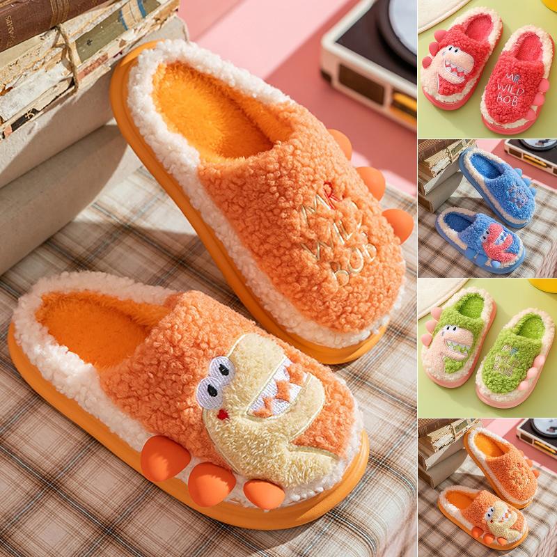 

Slippers Ladies Cute Pattern Soft Outer Wear Warm Velvet Cotton Winter Women's Cartoon Shoes Comfort, Sky blue