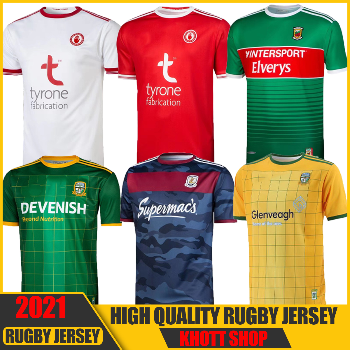 

2021 Ireland GAA Home Gaelic football jersey rugby Jersey 2021 Cumann LÃºthchleas Gael shirt GAILLIMH size S-5XL, Black;gray