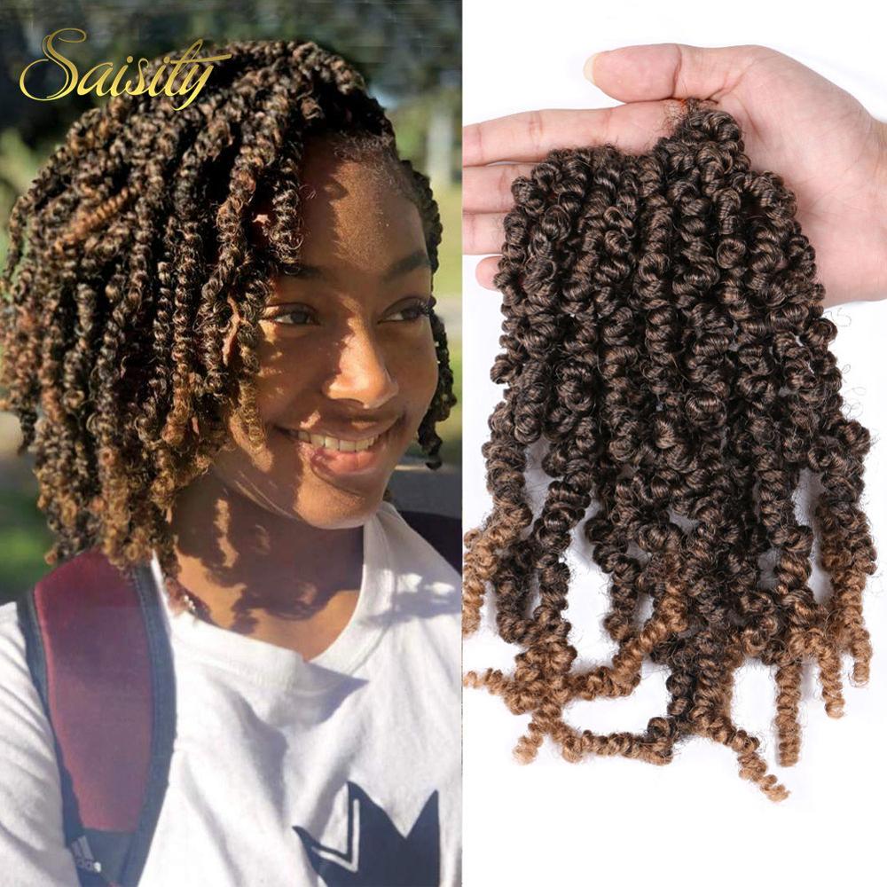 

Lans 10inch Ombre Bomb Twist Fluffy Pre-looped Hair Passion Twists Synthetic Extensions Spring Twist Crotchet Braiding Hair, #4