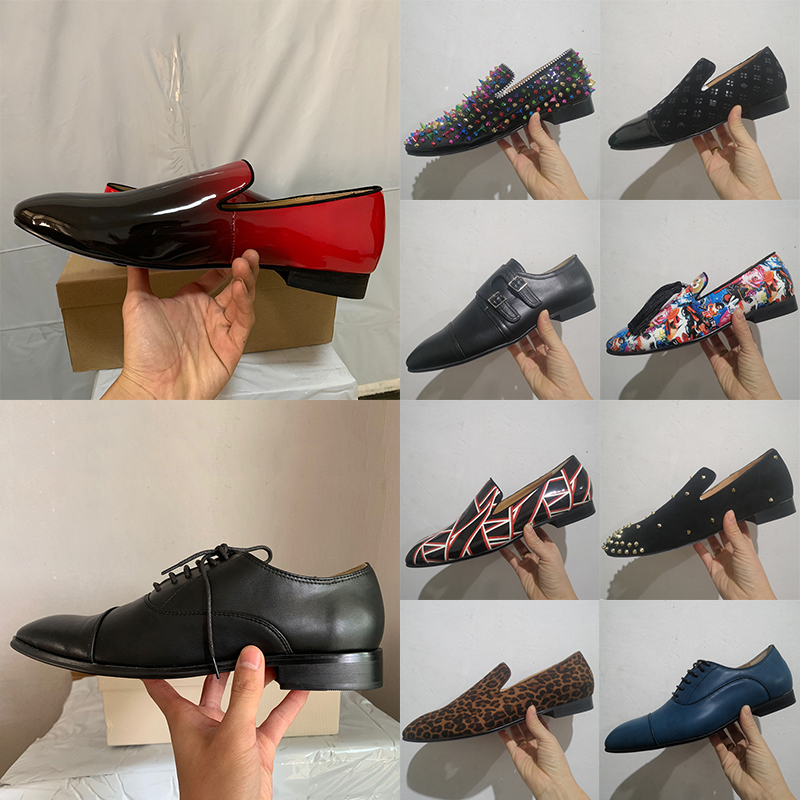 

designer men dress shoes loafers casual sneakers fashion spikes leather suede business shoe slip-on Black White Camo Glitter Grey, Item #37