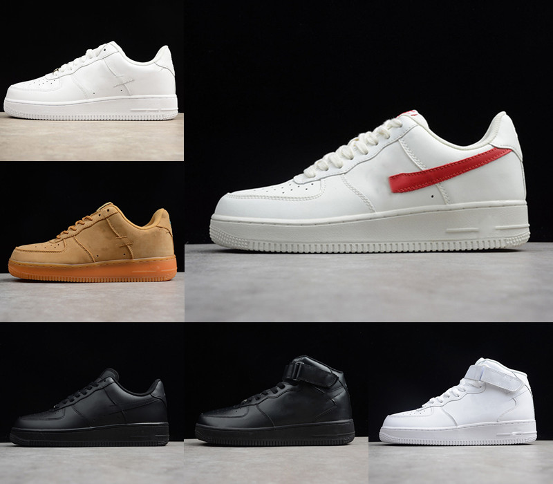 

2021 Designers Outdoor Men Low Skateboard Shoes One Unisex 1 Knit Euro Airs High Women All White Black Red Leather Casual Trainer Sneaker Size 36-46