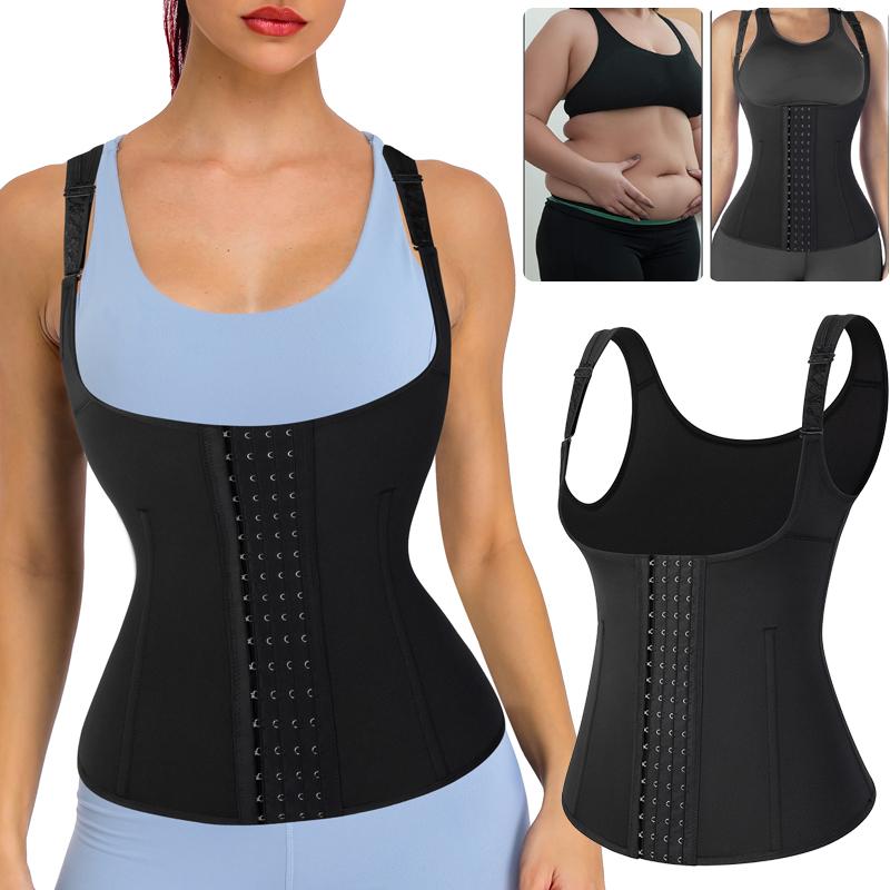

Women' Shapers Waist Trainer Shapewear Vest Women Slimming Body Shaper Tank Tops Trimmer Belt Postpartum Reductive Girdle Modeling Strap, Black zip hook vest