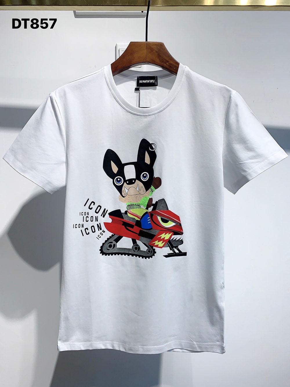 

DSQ UARED2 DSQ PHANTOM TURTLE 2021SS New Mens Designer T shirt Paris fashion Tshirts Summer DSQ Pattern T-shirt Male Top Quality 100 ktP, White;black