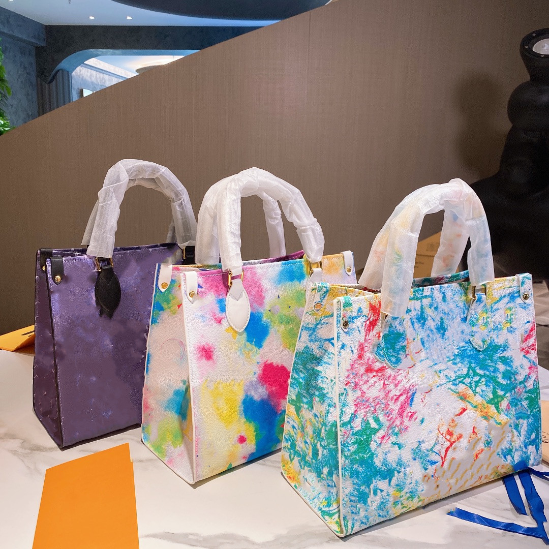 

Vintage Onthego Tie-dye Shoulder Crossbody Bags Designers Luxurys Handbags Purse Women Fashion Messenger Shopping Bag