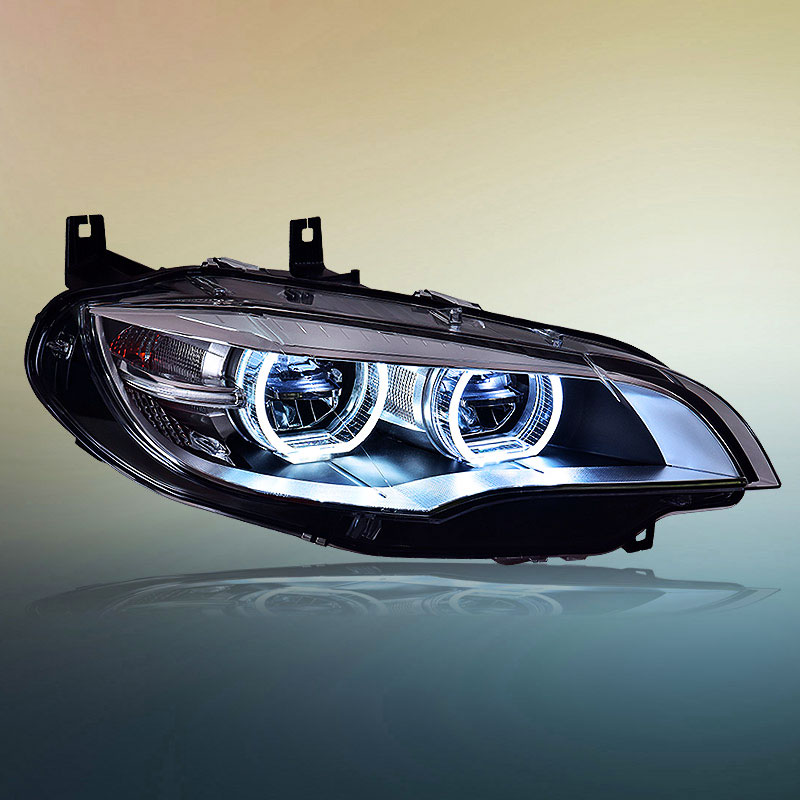 

day running lights matrix headlights BMW X6 headlight assembly E71 modified 08-13 upgraded LED angel eye