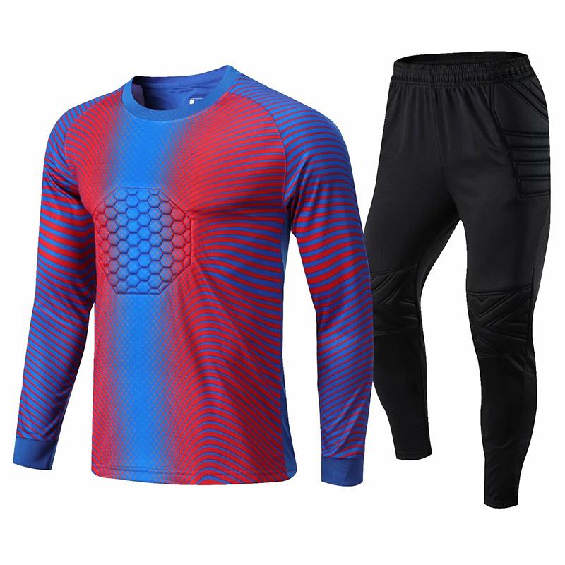 

Men's Tracksuits Protection Doorkeeper Tracksuit Kids Adult Long Sleeves Goalkeeper Soccer Jersey Set Children Men Goalie Uniform S, Sky blue
