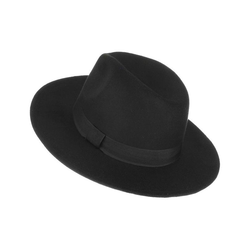 

Berets GEMVIE Men Retro Fedora Hat Black Color Panama Design Flat Jazz Hats Classic Gentleman Cap Drop