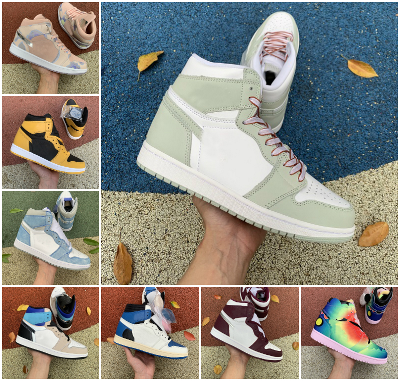 

2022 Designer 1 1s University Blue Men Basketball shoes Prototype Fragment pollen High Dark Mocha seafoam UNC Light Smoke Grey Chicago toe Twist Tan Gum women sneaker, Bubble package bag