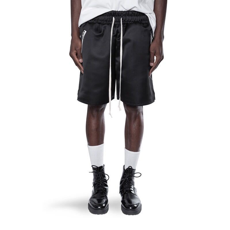 

2021 New 21ss Men Zip Pocket Drawstring Bermuda Hip Hop Justin Bieber Streetwear Essentials Shorts Ov0e, White;black