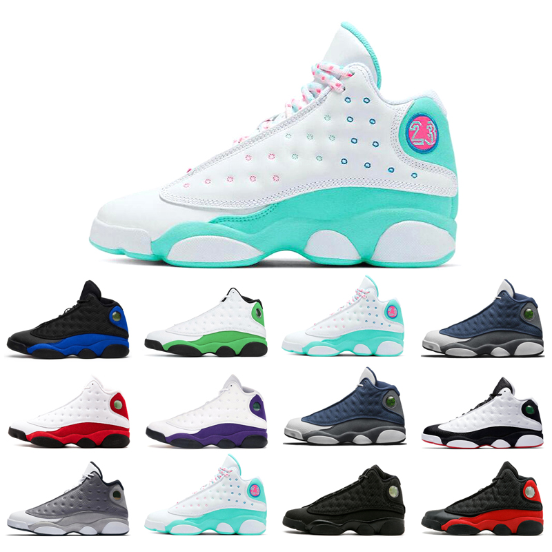 

13s man basketball shoes Atmosphere Grey Aurora Green Black Cat bred Chicago court purple Flint He Got Game Hyper Royal LUCKY playground trainer athletic