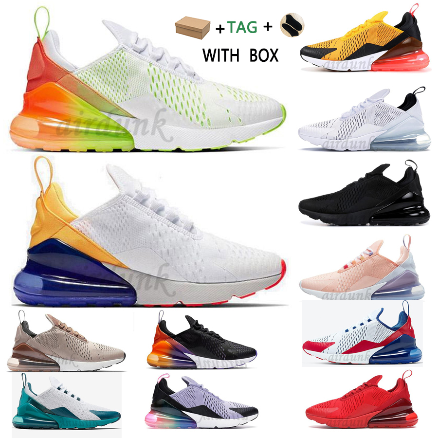 

With box]2021 New Cushion 270 Sports Sneakers mens women Light bone Triple Running Shoes Rainbow Heel trainers outdoor sports sneakers
