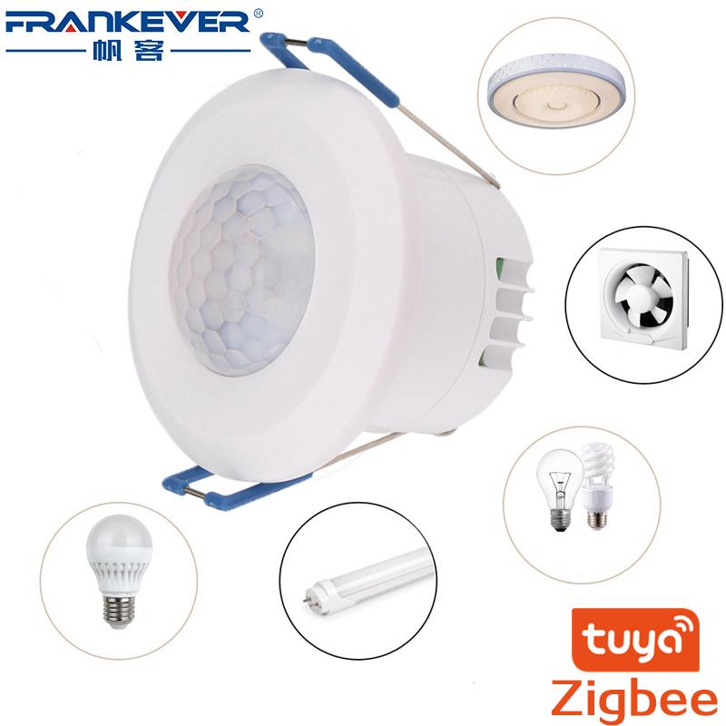 

Smart Home Control FrankEver Tuya Zigbee Ceiling-mounted Human Motion Sensor 220 V Embedded Switch Security PIR Infrared Body