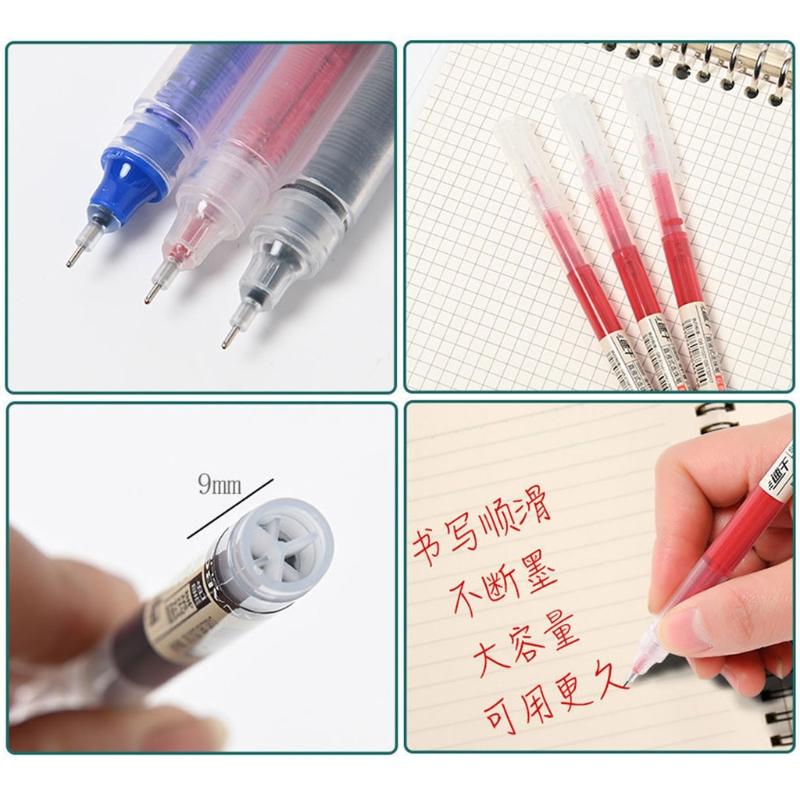 

Roller Tip 0.5mm Refill Gel Pen Straight Liquid Ballpoint Pen Writing Tool Gifts D08A