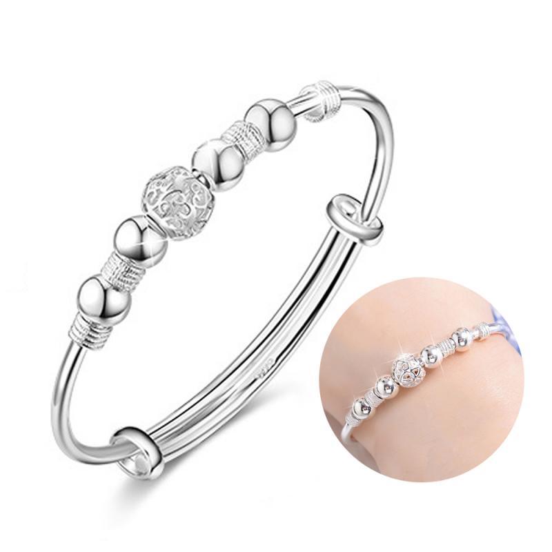 

Bangle Lucky Bracelet Women Bangles Hydrangea Silver Color Rhinestone Cuff Simple Trendy Jewelry Romantic Hand Decoration