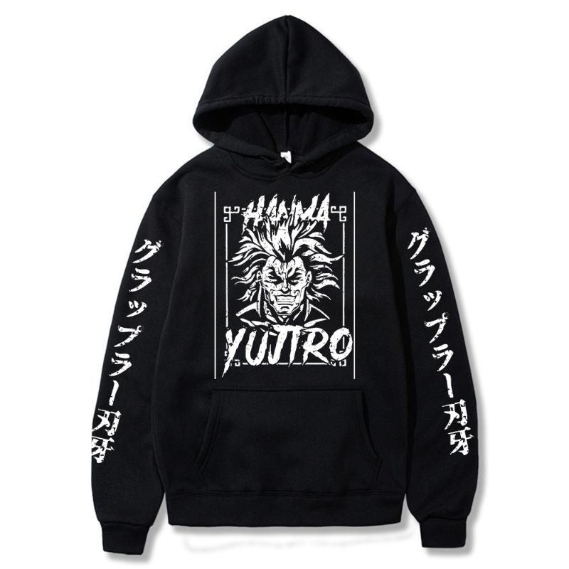 

Men's Hoodies & Sweatshirts Anime Baki Hanma Hanayama's Yakuza Street Fighting Hoodie Sweatshirt Pullover Streetswear Unisex, Black