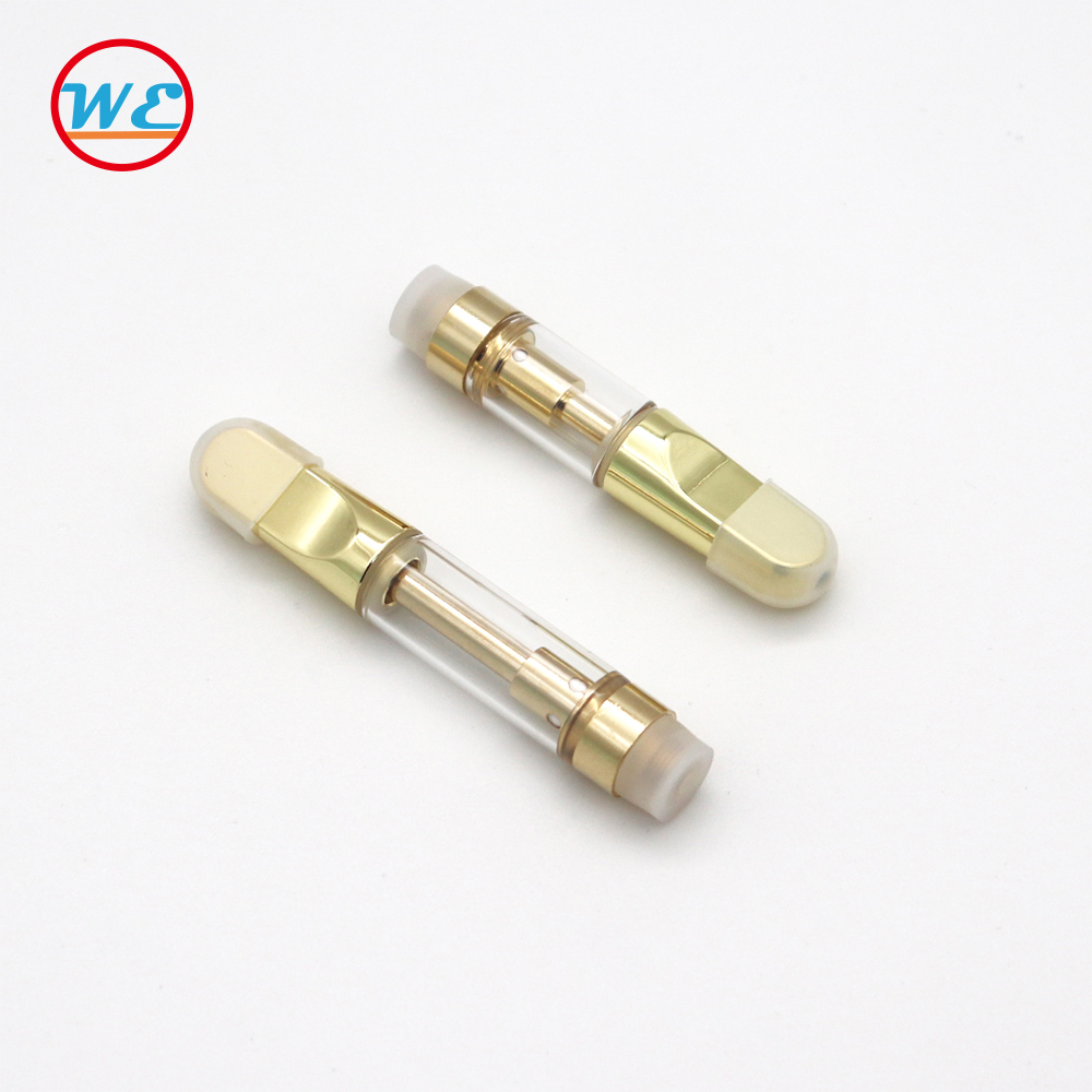 

Wholesale 1.0ml 0.5ml Tank Capacty atomizer Gold mounthpiece vape cartridge 510 thread vapor