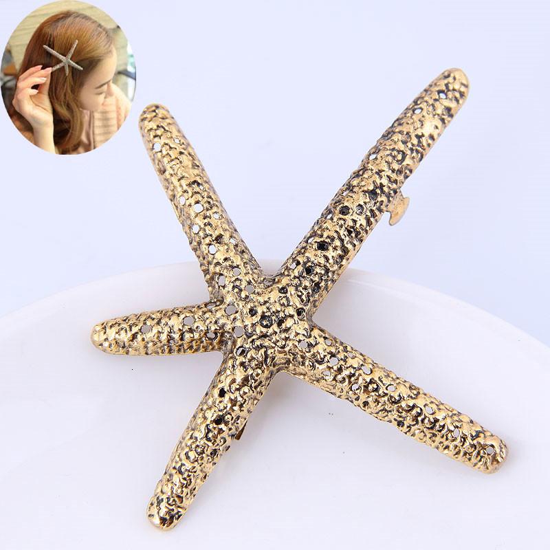 

Hair Accessories 2021 Korean Fashion Hairpins For Women Trendy Simple Starfish Golden Silver Barrettes Headwear Hairgrip Jewelry