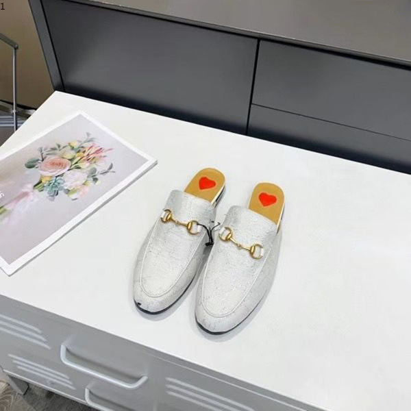 

2021 Princetown Slippers Women Genuine Leather Slipper Flats Mules Loafers Buckle Colour printing Ladies Summer Casual Shoes mjk001
